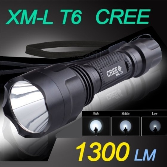 Linterna Led CREE 1300 Lm (con Led XM-L T6)